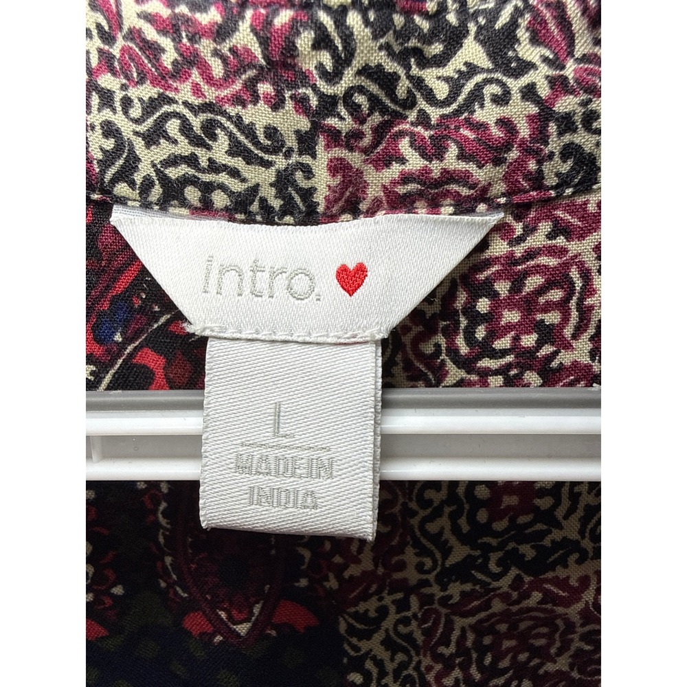 Intro Patchwork Paisley Rayon Button Up Shirt Mul… - image 3